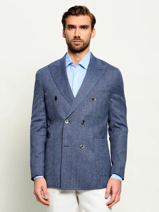 Zdjęcie produktu Oscar Jacobson Marynarka Farris Patch | Regular Fit | z dodatkiem wełny granatowy