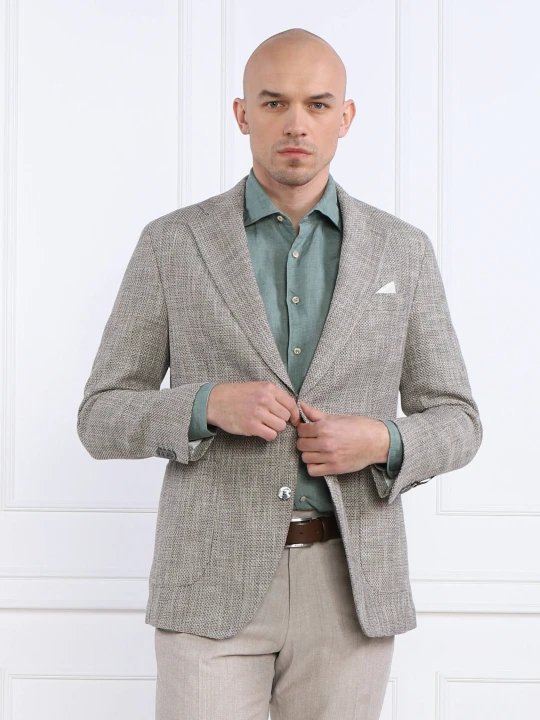 Zdjęcie produktu Oscar Jacobson Marynarka Ferry Patch | Slim Fit beżowy