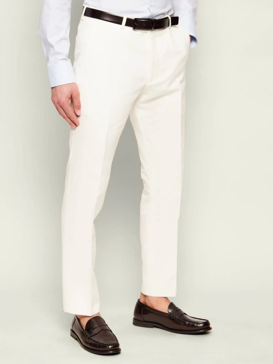 Zdjęcie produktu Oscar Jacobson Spodnie Dandy | Slim Fit | z dodatkiem lnu ecru