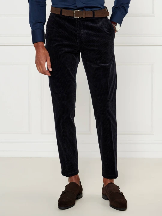 Zdjęcie produktu Oscar Jacobson Spodnie Denz | Slim Fit | sztruks granatowy