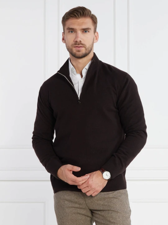 Zdjęcie produktu Oscar Jacobson Sweter patton | Regular Fit | z dodatkiem wełny i kaszmiru brązowy