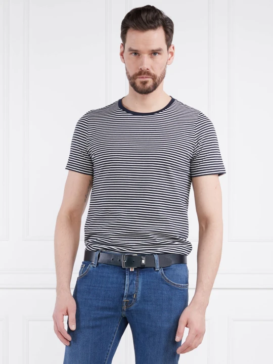 Zdjęcie produktu Oscar Jacobson T-shirt Kyran Striped | Regular Fit granatowy