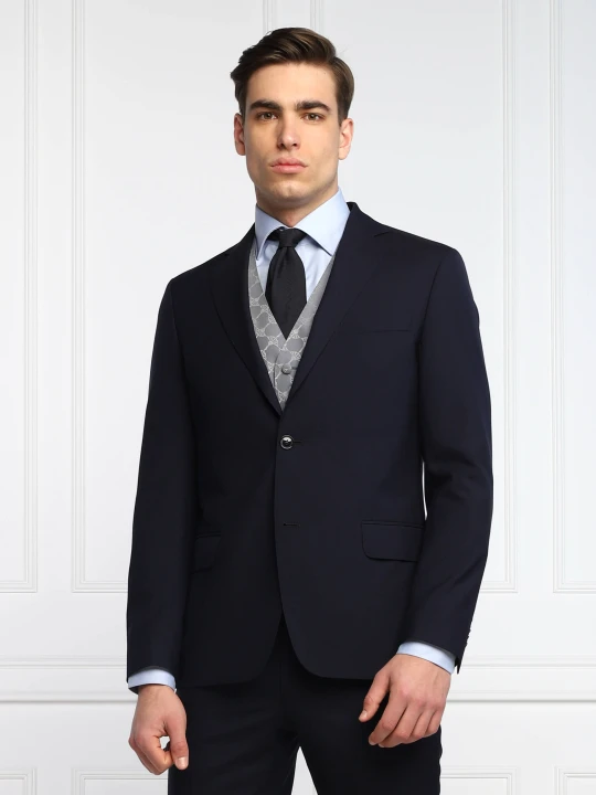 Zdjęcie produktu Oscar Jacobson Wełniana marynarka Edmund | Slim Fit granatowy
