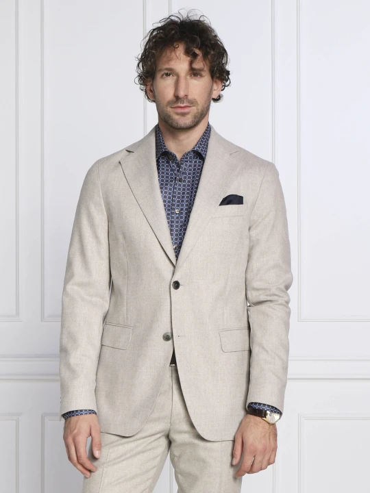 Zdjęcie produktu Oscar Jacobson Wełniana marynarka Ego Blazer | Slim Fit beżowy