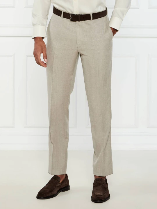 Zdjęcie produktu Oscar Jacobson Wełniane spodnie chino Dandy | Slim Fit beżowy