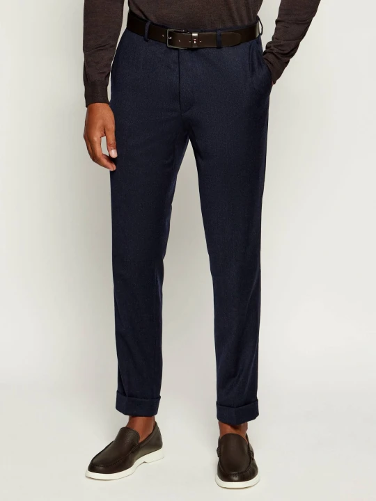 Zdjęcie produktu Oscar Jacobson Wełniane spodnie chino | Regular Fit granatowy
