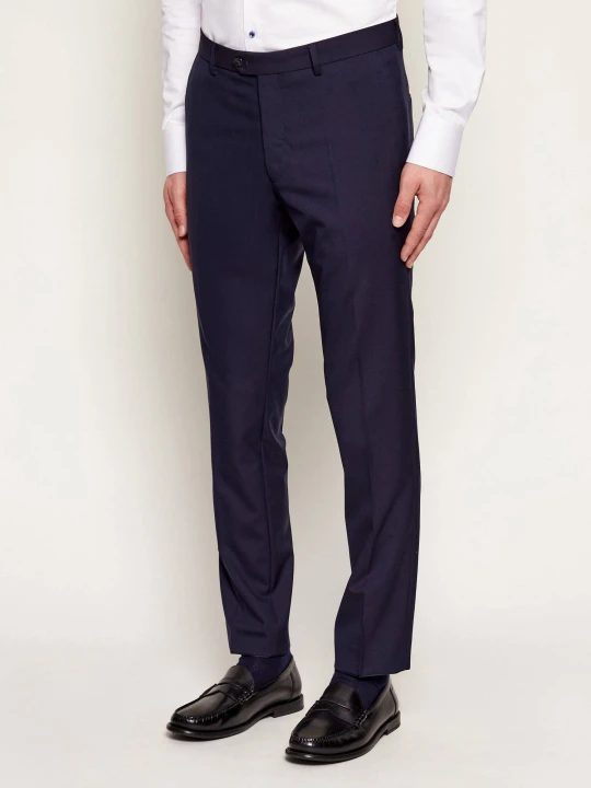 Zdjęcie produktu Oscar Jacobson Wełniane spodnie Denz | Slim Fit granatowy
