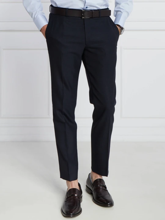 Zdjęcie produktu Oscar Jacobson Wełniane spodnie Denz | Slim Fit granatowy