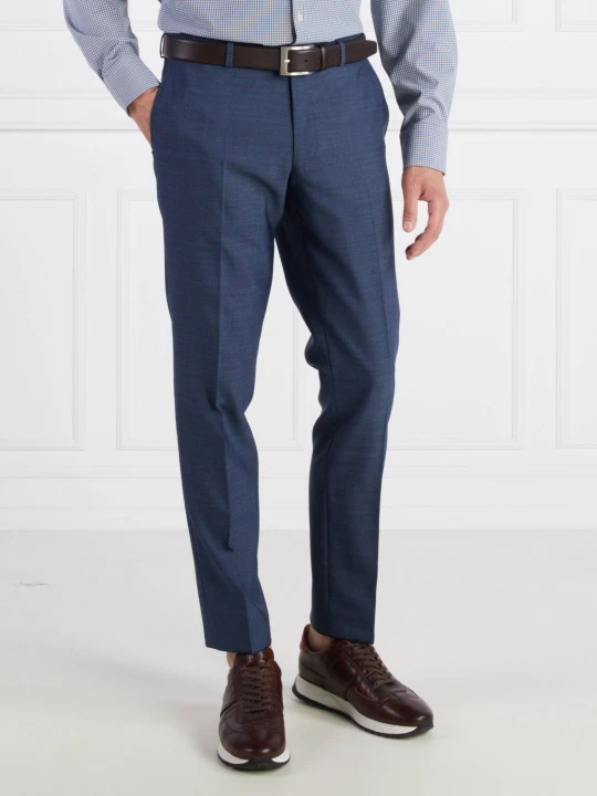 Zdjęcie produktu Oscar Jacobson Wełniane spodnie Denz | Slim Fit niebieski