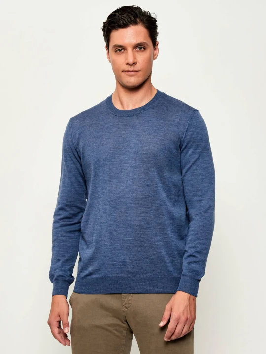 Zdjęcie produktu Oscar Jacobson Wełniany sweter Miguel | Regular Fit niebieski