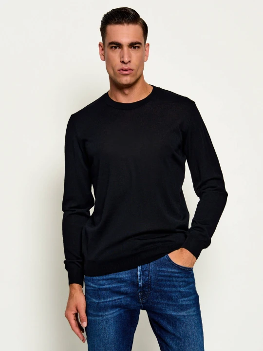 Zdjęcie produktu Oscar Jacobson Wełniany sweter Miguel | Regular Fit czarny
