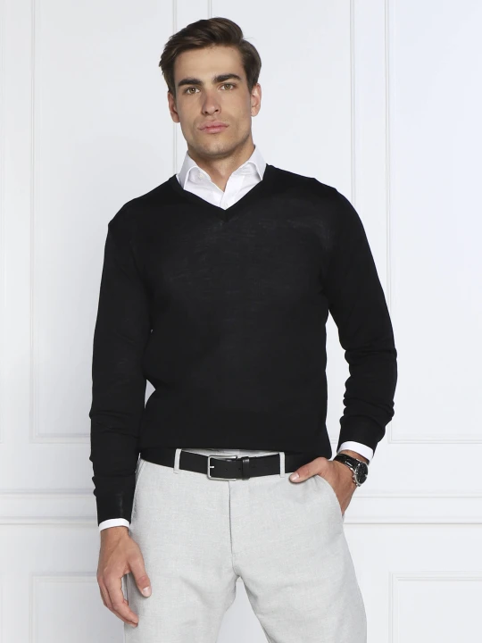 Zdjęcie produktu Oscar Jacobson Wełniany sweter | Regular Fit czarny