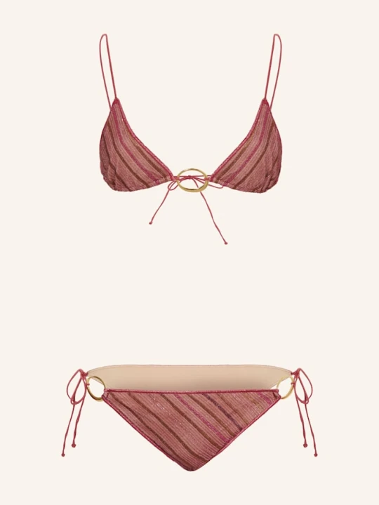 Zdjęcie produktu Oséree Bikini Trójkątne Shiny Stripes Z Błyszczącą Przędzą rosa