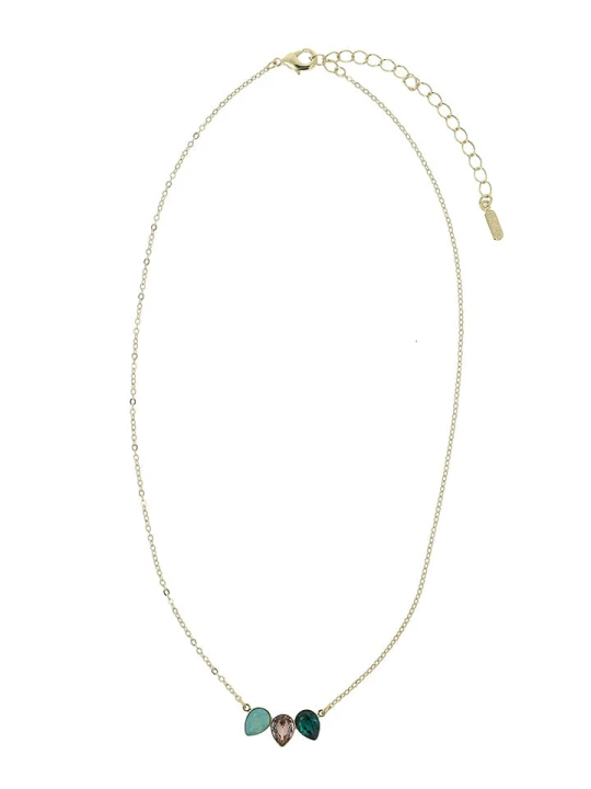 Zdjęcie produktu Otazu Pozłacany naszyjnik z kryształami Swarovski - dł. 42 cm rozmiar: onesize