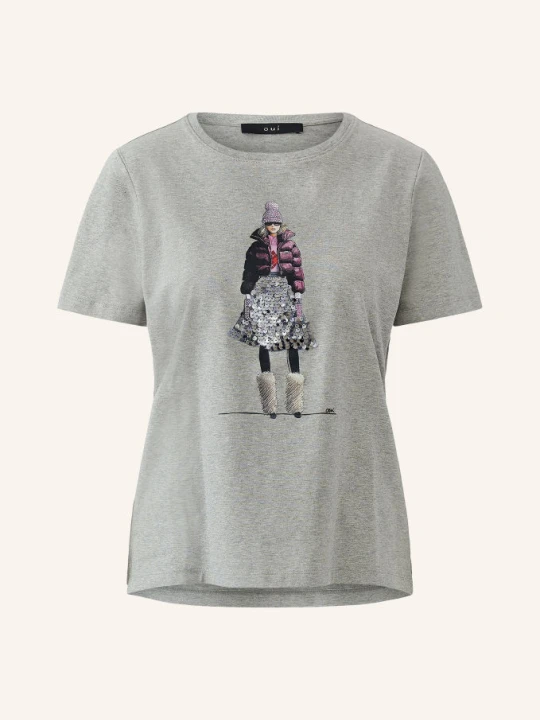 Zdjęcie produktu Oui T-Shirt Z Cekinami grau szary