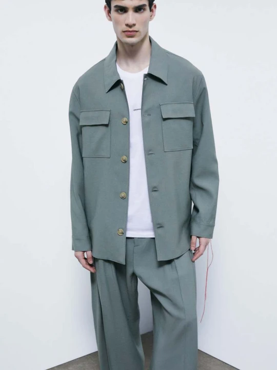 Zdjęcie produktu Overshirt z płynnej tkaniny Patrizia Pepe zielony