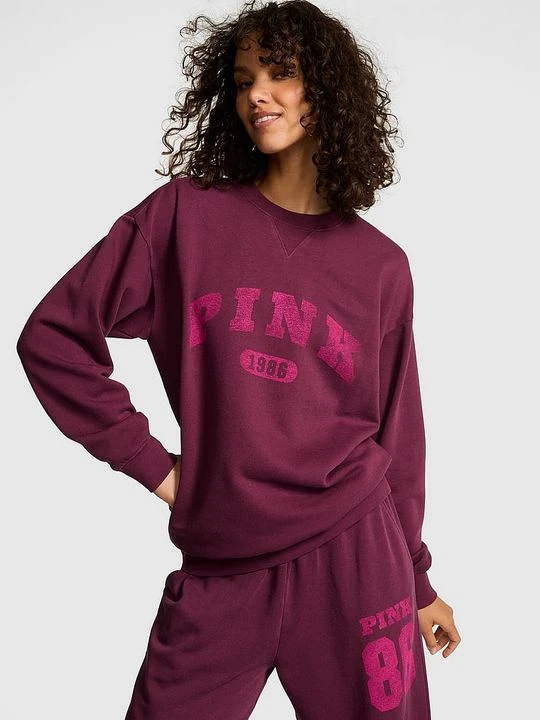 Zdjęcie produktu Oversize bluza Ivy Fleece z okrągłym dekoltem Victoria's Secret Fioletowy