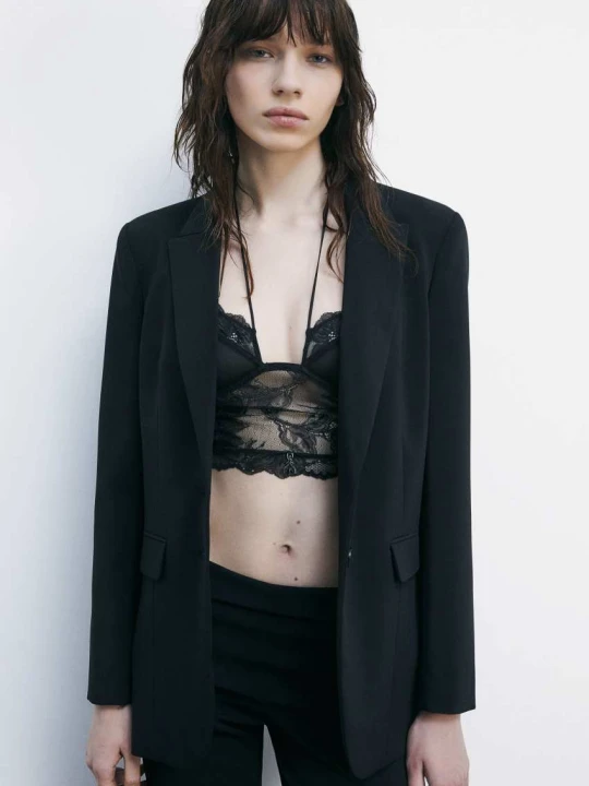 Zdjęcie produktu Oversize’owy Blejzer z Crêpe Patrizia Pepe czarny