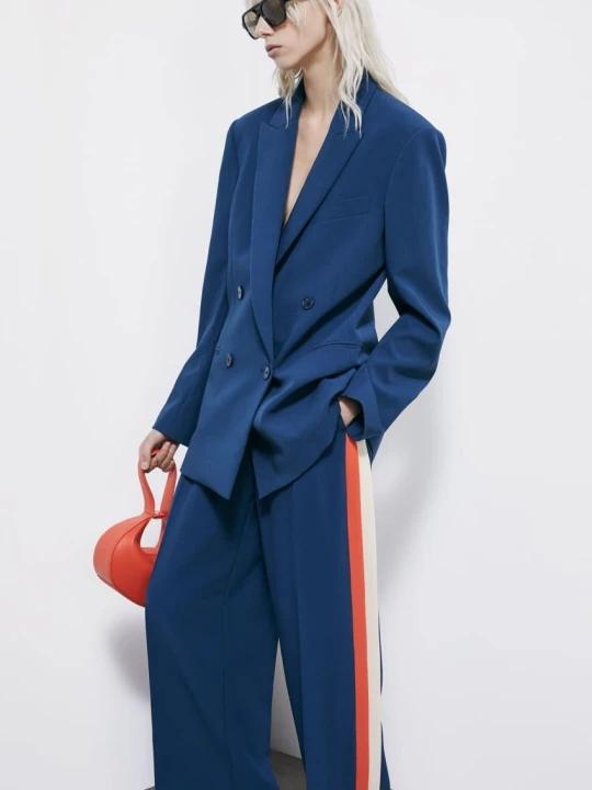 Zdjęcie produktu Oversize’owy blezer dwurzędowy Patrizia Pepe granatowy