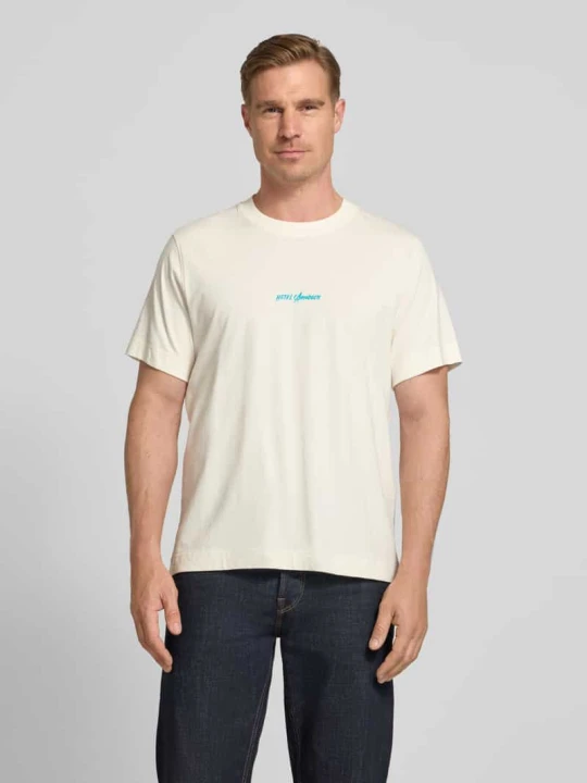 Zdjęcie produktu Oversize’owy T-shirt z czystej bawełny model 'ELIAS' Selected Homme Złamany biały