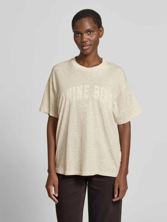 Zdjęcie produktu t-shirt o kroju oversized z nadrukiem z logo Anine Bing Jasnoszary