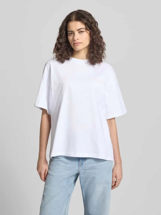Zdjęcie produktu Oversize’owy T-shirt z nadrukiem motywu i logo Model 'NIVELLES' Pegador Biały