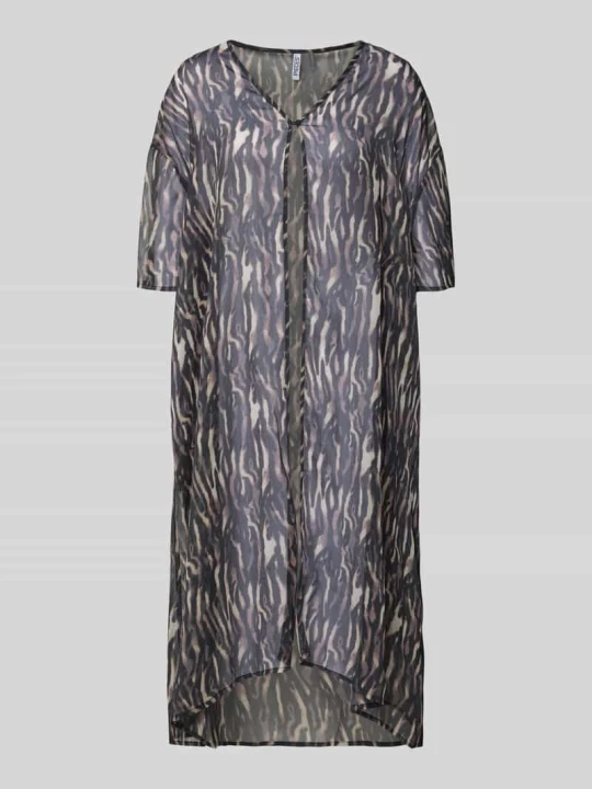 Zdjęcie produktu Oversized kaftan ze wzorem na całej powierzchni model 'ATRUD' Pieces Ciemnobrązowy
