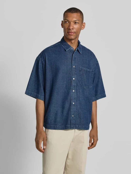 Zdjęcie produktu Oversized koszula jeansowa z mieszanka bawełny i lyocellu ARMEDANGELS Ciemnoniebieski