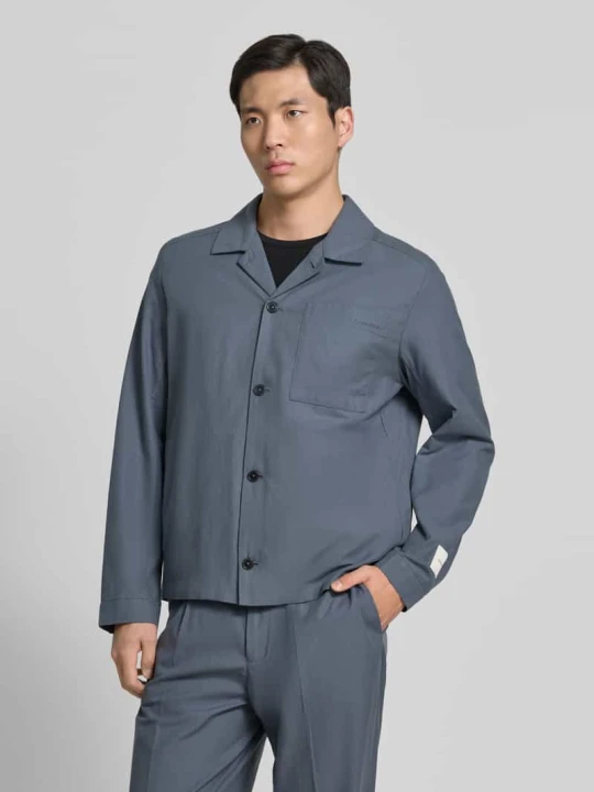 Zdjęcie produktu Oversized koszulowa kurtka z mieszanki bawełny i lyocellu Calvin Klein Średnioszary
