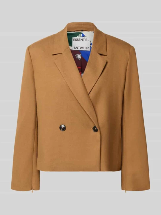 Zdjęcie produktu Oversized krótki blezer z dodatkiem wiskozy model 'KIANA' Essentiel Antwerp Camel