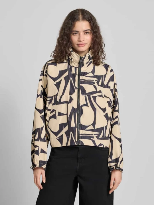 Zdjęcie produktu Oversized kurtka koszulowa z wzór na całej powierzchni Model 'BETTY BATSLEEVE' Only Złamany biały