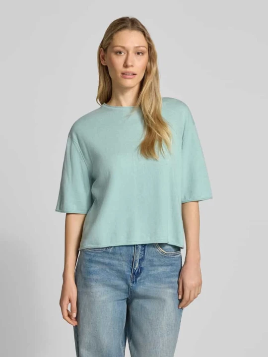 Zdjęcie produktu Oversized sweter z mieszanka bawełny i kaszmiru Tom Tailor Miętowy melanż