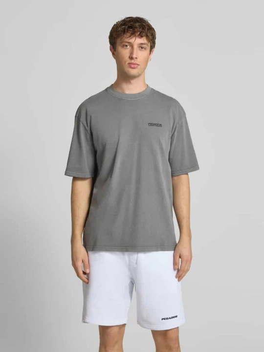 Zdjęcie produktu Oversized t-shirt z bawełny model 'Hattem' Pegador Antracytowy