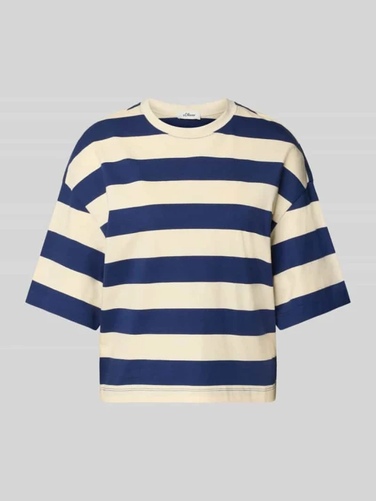 Zdjęcie produktu Oversized T-shirt z czystej Bawełna s.Oliver Granatowy