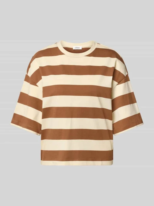 Zdjęcie produktu Oversized T-shirt z czystej Bawełna s.Oliver Średniobrązowy