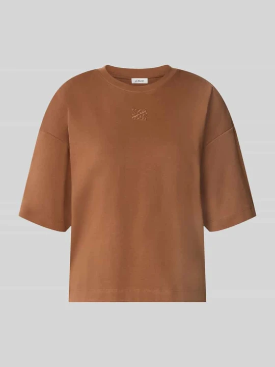 Zdjęcie produktu Oversized T-shirt z czystej Bawełna s.Oliver Średniobrązowy