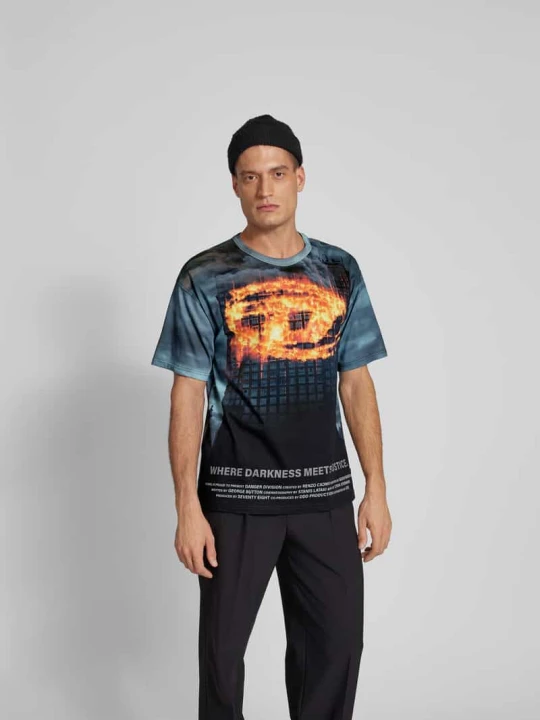 Zdjęcie produktu Oversized t-shirt z czystej bawełny Diesel Ciemnoszary