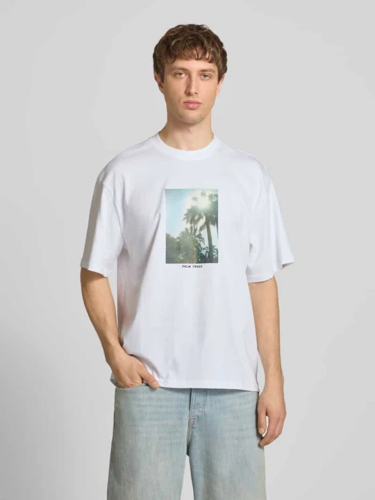 Zdjęcie produktu Oversized t-shirt z czystej bawełny model 'COOPER' Only & Sons Biały
