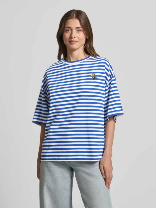 Zdjęcie produktu Oversized t-shirt z czystej bawełny model 'JARINERO STRIPED' Essentiel Antwerp Złamany biały