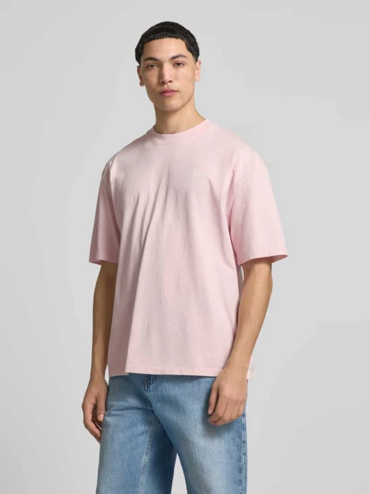 Zdjęcie produktu Oversized t-shirt z czystej bawełny model 'Pike' Pegador Różowy