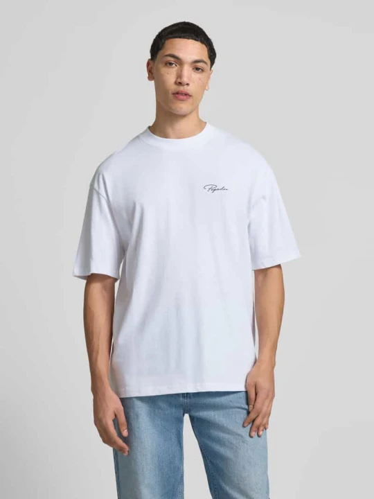 Zdjęcie produktu Oversized t-shirt z czystej bawełny model 'Pike' Pegador Biały