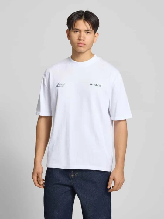 Zdjęcie produktu Oversized t-shirt z detalem z logo model 'Rochefort' Pegador Biały