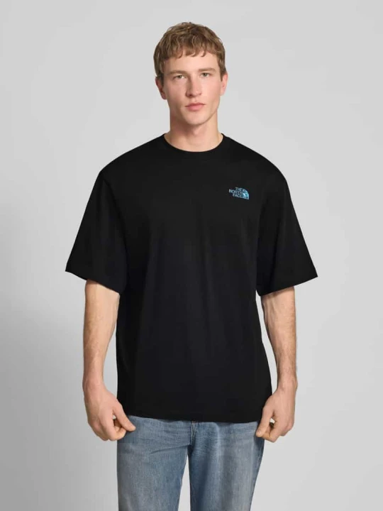 Zdjęcie produktu Oversized T-shirt z logo i okrągłym dekoltem The North Face Czarny
