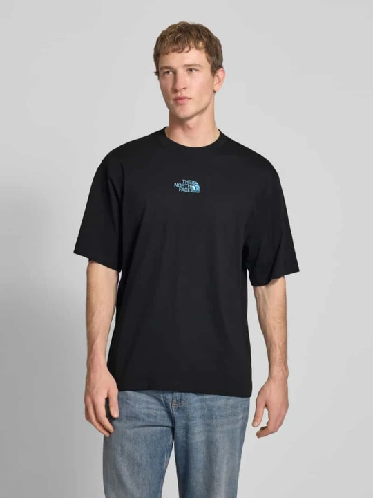 Zdjęcie produktu Oversized T-shirt z logo i okrągłym dekoltem The North Face Czarny