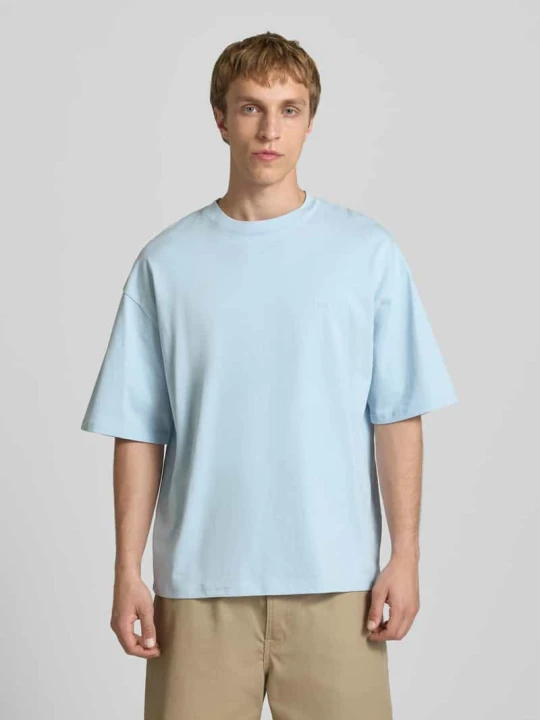 Zdjęcie produktu Oversized t-shirt z logo REVIEW Jasnoniebieski