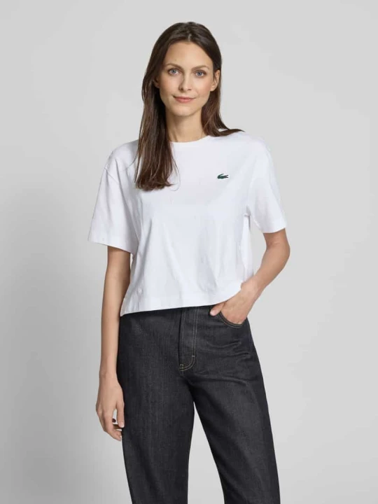 Zdjęcie produktu Oversized T-shirt z Mieszanka bawełny Lacoste Biały