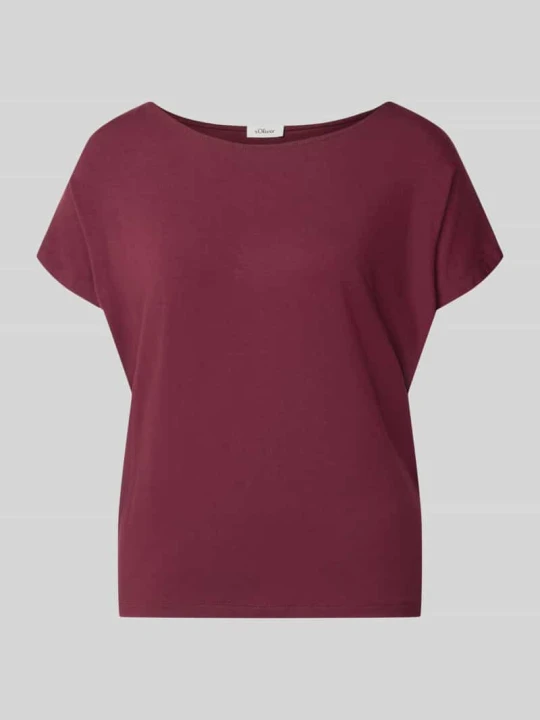 Zdjęcie produktu Oversized t-shirt z mieszanki wiskozy s.Oliver Bordowy melanż