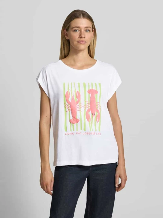 Zdjęcie produktu Oversized t-shirt z nadruk z motywem Smith & Soul Biały
