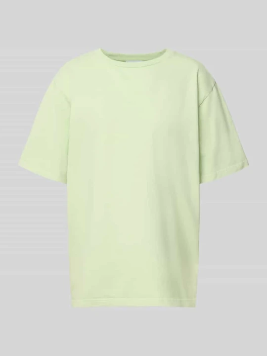 Zdjęcie produktu Oversized t-shirt z nadrukiem na plecach model 'Midsummer' Oh April Miętowy