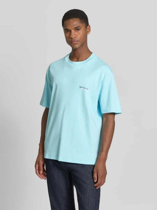 Zdjęcie produktu Oversized t-shirt z nadrukiem z logo lindbergh Jasnoniebieski